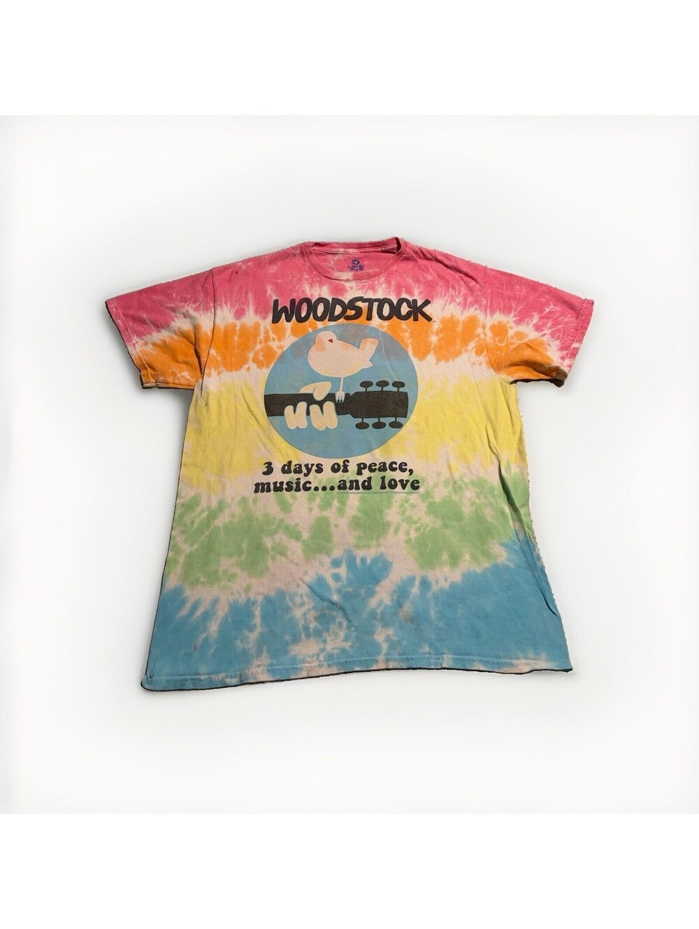 Liquid Blue Tshirt Woodstock Tie-Dye Hippie Short Sleeve Shirt Sz Large